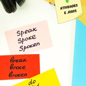 Imagem de capa para o Ebook Guia de verbos irregulares + atividades e games  em inglês