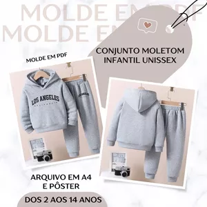 Imagem de capa para o Ebook Molde em Pdf - Conjunto Moletom Infantil Unissex 