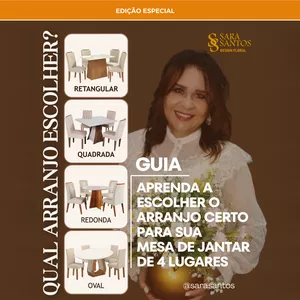 Imagem de capa para o Ebook Aprenda a Escolher o Arranjo Certo para sua Mesa de Jantar de 4 Lugares