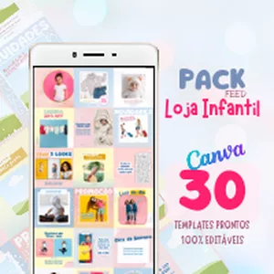 Imagem de capa para o Ebook Pack Canva Loja Infantil