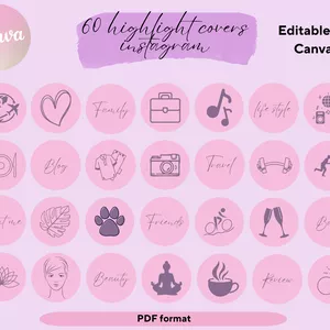 Imagen de portada para Curso online 60 Cover para historias destacadas en Instagram - pink