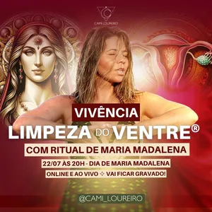 Imagem de capa para o Curso online Vivência Limpeza do Ventre - Julho 2025 | Desperte o seu Feminino Brilhante e Magnético com Ritual no dia de Maria Magdalena