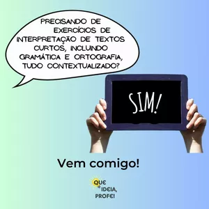 Imagem de capa para o Ebook 10 atividades de interpretação e compreensão de textos curtos e imagens + exercícios de gramática e ortografia contextualizados 