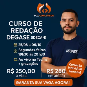Imagem de capa para o Curso online Curso de Redação Concurso DEGASE - IDECAN