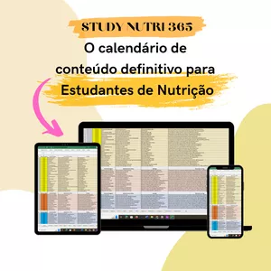 Imagem de capa para o Ebook Study Nutri 365: Calendário de Conteúdo para Estudantes de Nutrição