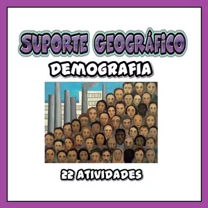 Imagem de capa para o Ebook  22 Atividades sobre Demografia! 👨‍👩‍👧‍👦