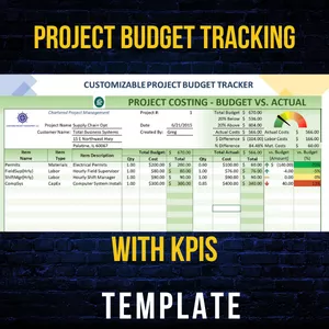 Cover image for Ebook Project budget tracking template with Kpis