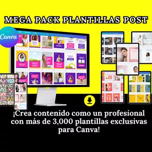 Imagen de portada para Ebook MEGA PACK PLANTILLAS POST DE CANVA +3000 - facebook-instagram