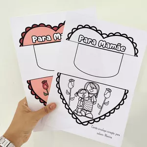 Imagem de capa para o Curso online Cartões Dia das Mães: Carta Envelope Coração 👩‍👧🌹💌