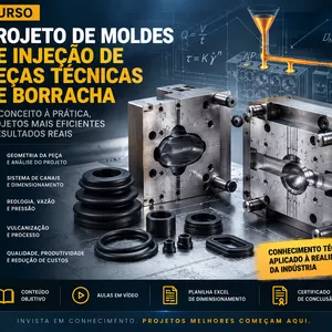 Imagem do curso PROJETO DE MOLDE DE INJEÇÃO DE PEÇAS TÉCNICAS DE BORRACHA