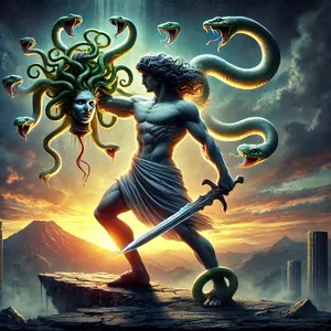 Imagem de capa para o Ebook Entre Deuses e Monstros: A Jornada de Perseu