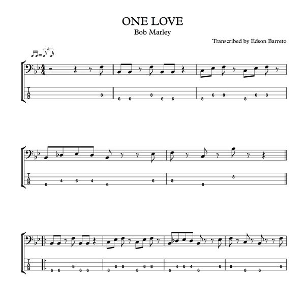 One Love Bob Marley Bass Score Tab Lesson Edson Renato Vitti Barreto Learn A New Skill Images Icons Pictures Hotmart All star sessions, the complete sessions — gene ammons, sonny stitt. one love bob marley bass score tab