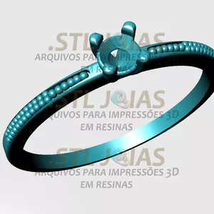 Imagem de capa para o Curso online ANEL SOLITÁRIO CRAVEJADO Arquivo para impressão 3D. Formato STL