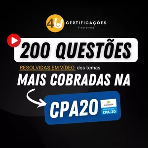 Imagem de capa para o Curso online 200 questões mais caem - CPA20