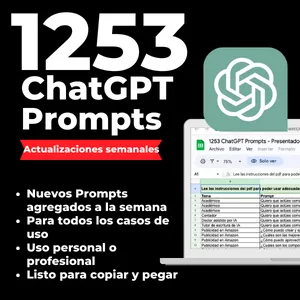 Imagen de portada para Ebook 1253 Promtps ChatGTP  | Desbloquea todo el potencial de ChatGPT y AI (En Español)