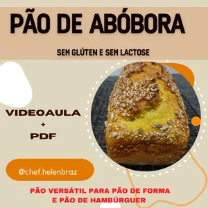 Imagem do curso PÃO DE ABÓBORA SEM GLÚTEN E SEM LACTOSE