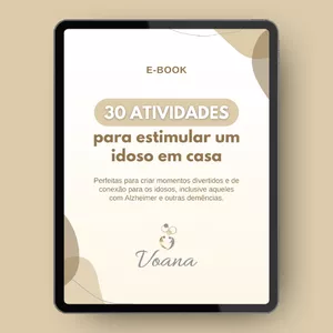 Imagem de capa para o Ebook E-book | 30 atividades para estimular um idoso com casa