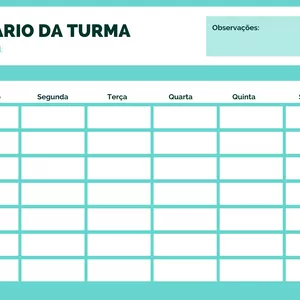 Imagem de capa para o Ebook Tabela de horários de Aulas