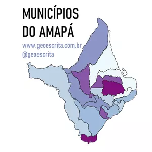 Imagem de capa para o Curso online Municípios do Amapá - Mapa Editável para PowerPoint e SVG v2.0