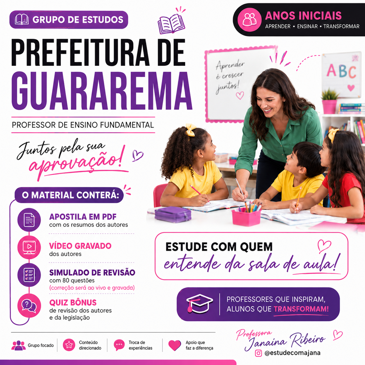 Imagem do curso CURSO  PREPARATÓRIO DE GUARAREMA - PROFESSOR PEB I 
