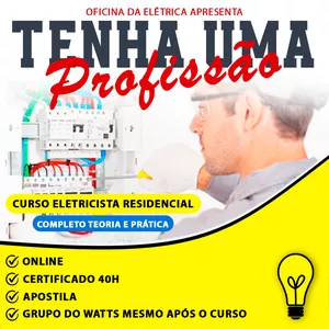 Imagem de capa para o Curso online Eletricista Residencial Básico Teoria e Prática