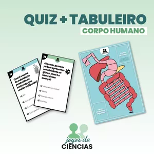 Imagem de capa para o Ebook Quiz + Jogo de tabuleiro para ensinar sobre o Corpo humano