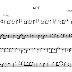 Imagem de capa para o Ebook Partitura APT - Flauta Solo - ROSÉ &amp; Bruno Mars