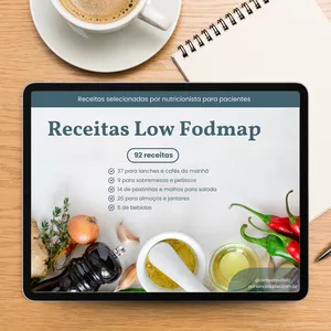 Imagem de capa para o Ebook Livro de Receitas Low Fodmap