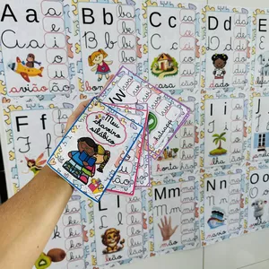 Imagem de capa para o Ebook ALFABETO SILÁBICO CURSIVO DE PAREDE A4 A a Z