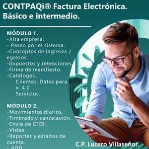 Imagen de portada para Curso online FACTURA ELECTRÓNICA CONTPAQI CFDI V. 4.0