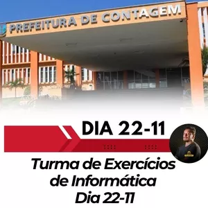 Imagem de capa para o Curso online TURMA DE EXERCICIOS DE INFORMÁTICA - PREF. CONTAGEM - DIA 22/11