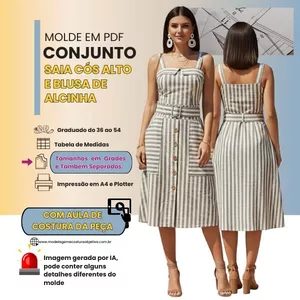 Imagem de capa para o Curso online MOLDE EM PDF - CONJUNTO SAIA CÓS ALTO E BLUSA DE ALCINHA(com vídeo montagem da peça )