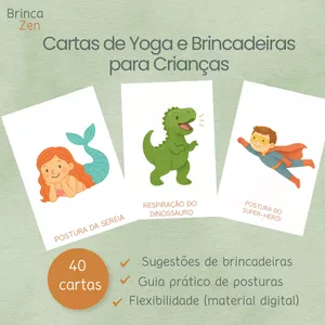 Imagem de capa para o Ebook Cartas de Yoga, Respiração e Brincadeira para Crianças (personagens)