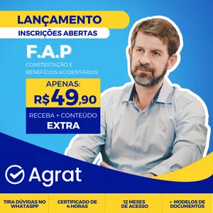 Imagem de capa para o Curso online CONTESTAÇÃO DO FAP E BENEFÍCIOS ACIDENTÁRIOS