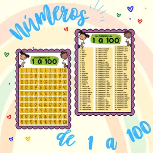Imagem de capa para o Ebook NÚMEROS DE 1 a 100 • tabela numérica e números por extenso