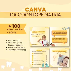 Imagem de capa para o Ebook Canva para Odontopediatria