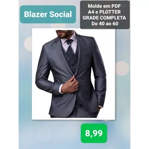 Imagem de capa para o Ebook Molde em PDF Blazer Masculino Roupa Social 