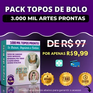 Imagem de capa para o Curso online Pack 3000 Topos de bolo