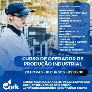 Curso OPERADOR DE PRODUÇÃO INDUSTRIAL