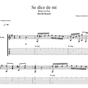 Imagen principal del producto Classical Guitar Scores - Se dice de mi (Betty la fea) - Tita Merello - Arreglo para guitarra clásica por David Sicard