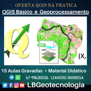 Imagem do curso QGIS Básico e Geoprocessamento Pratica - Topografia 