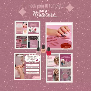 Imagem de capa para o Ebook PACK CONTENDO 10 TEMPLETE PARA MANICURE