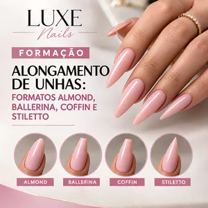 CURSO FORMATOS AVANÇADOS NAIL DESIGNER: ALMOND, COFFIN, BALLERINA, STILETTO | LUXE NAILS