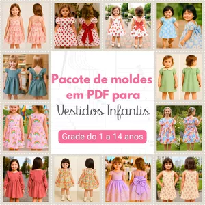 Imagem de capa para o Curso online PACOTE DE MOLDES PARA VESTIDOS INFANTIS 