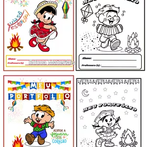 Imagem de capa para o Ebook Capas para Portfólio ( Turma da Mônica- Festa Junina)