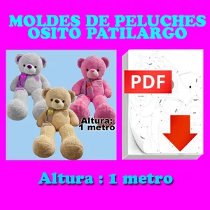 MOLDE DE PELUCHE DE OSITO PATILARGA 1Metro DE ALTURA EN PDF