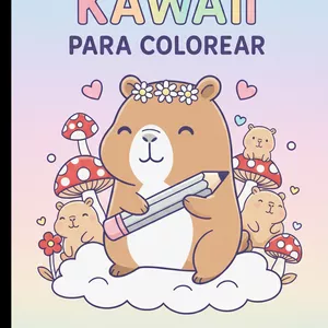 Imagen de portada para Ebook Capibara kawaii para colorear 💒