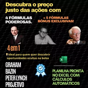 Planilha Planilha de Valuation  completa - Descubra ações baratas na Bolsa