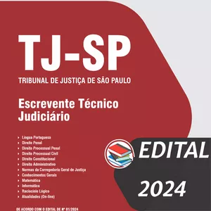 Imagem de capa para o Ebook APOSTILA TJSP ESCREVENTE 2024 