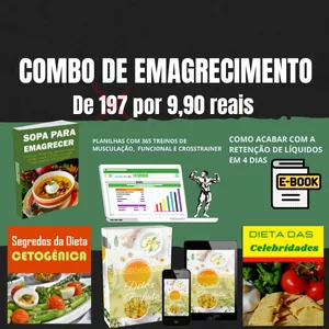Imagem de capa para o Ebook COMBO DE EMAGRECIMENTO: Planilhas de treino + 5 E-books 